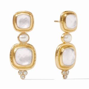 JULIE VOS® Tudor Statement Earring Iridescent Clear White Drop Earrings